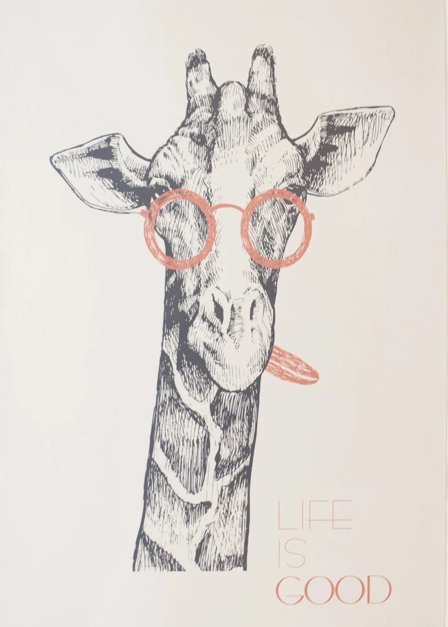 Kids Rectangle Mat - Blue and Pink Giraffe