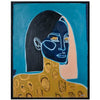 Art - Split Woman Teal Blue - SMALL - CLEARED 22" x 28"