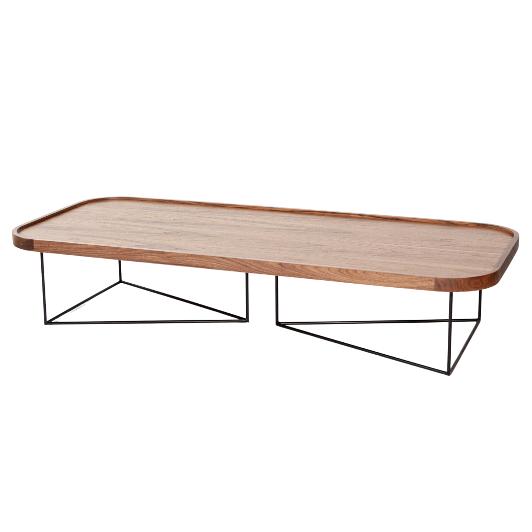 Coffee Table - Porter Walnut & Black Base Rectangle