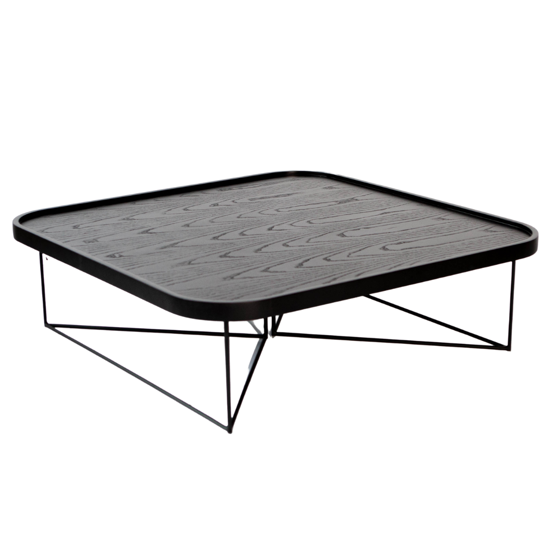 Porter Square Coffee Table w/ Black Ash & Black Base