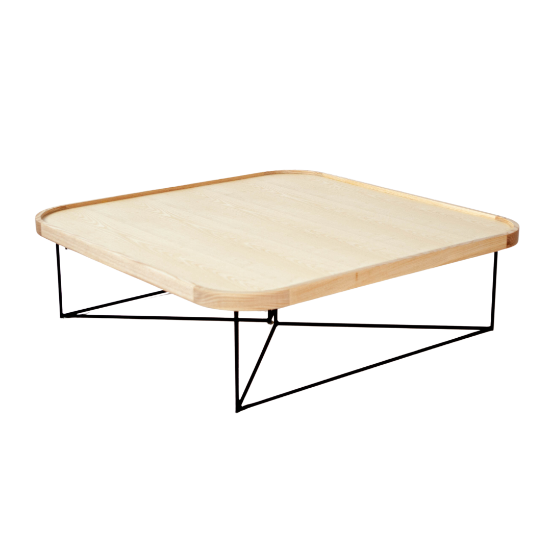 Coffee Table - Porter Blonde Ash & Black Base Square