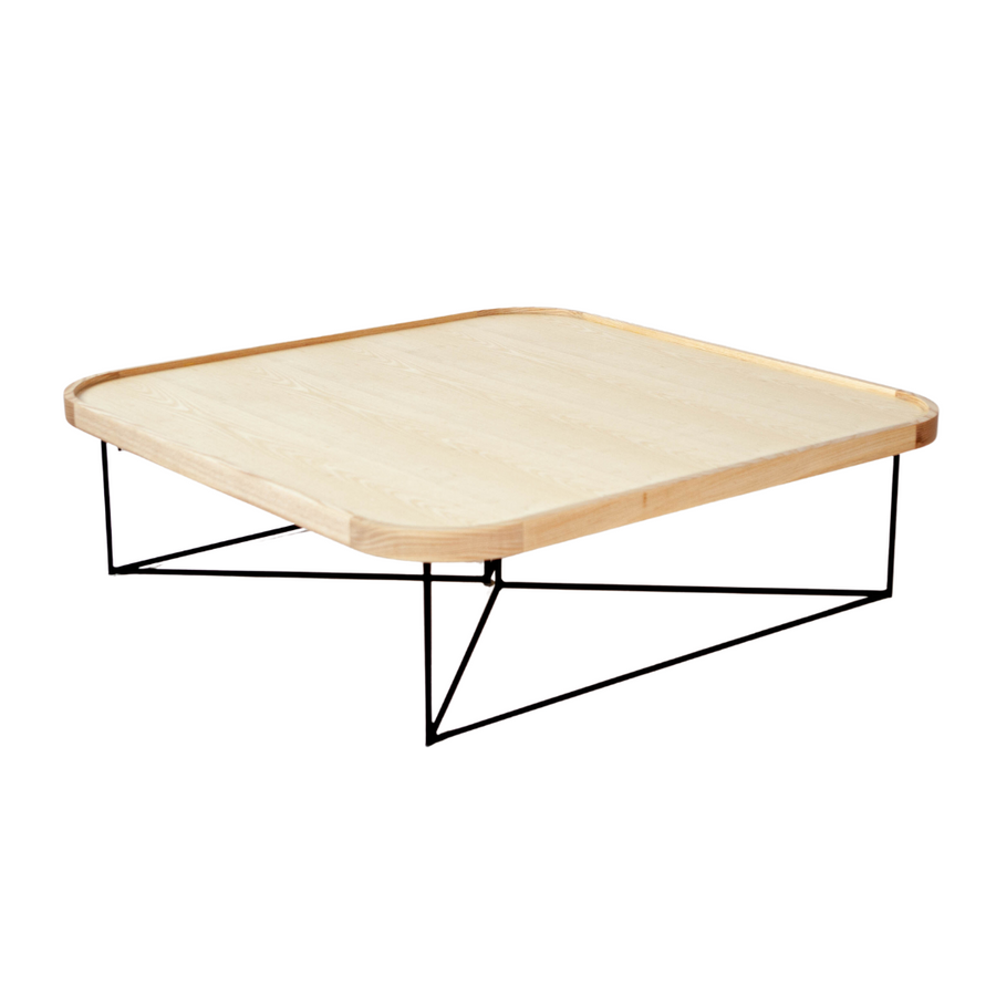 Coffee Table - Porter Blonde Ash & Black Base Square
