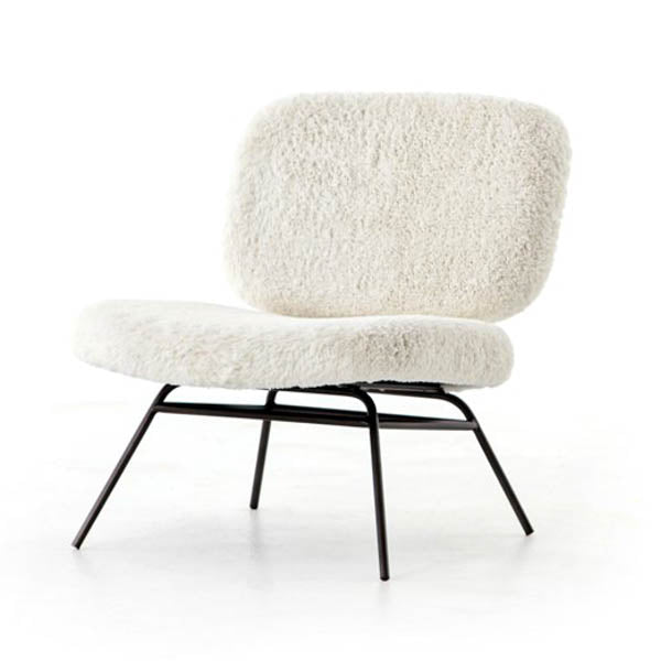 Accent Chair - Caleb Ivory w/ Black Legs
