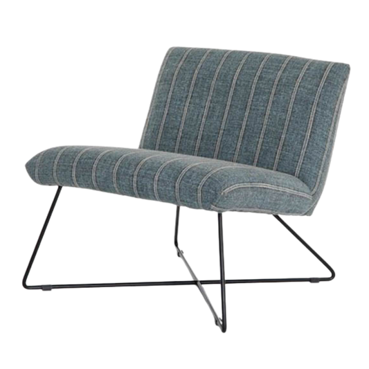 Accent Chair -  District Blue & Grey Stripes