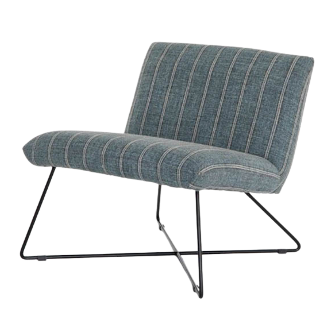 Accent Chair -  District Blue & Grey Stripes