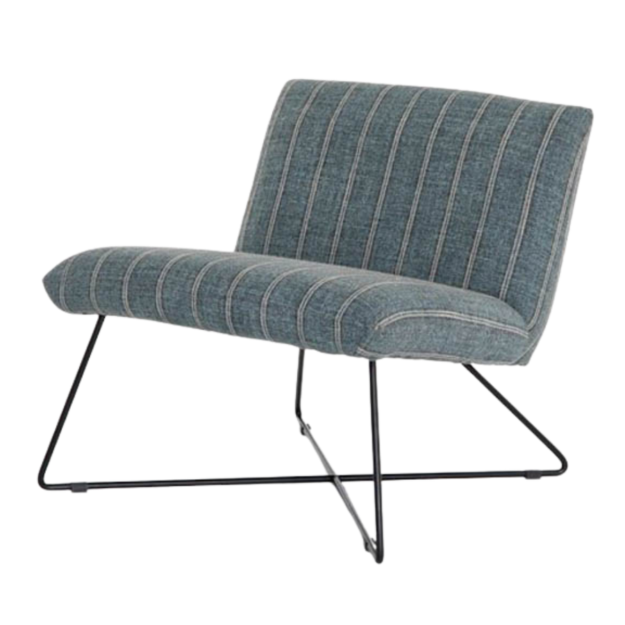 Accent Chair -  District Blue & Grey Stripes