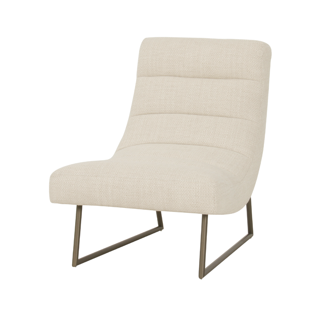 Accent Chair -  Selby Armless Cream w/ Bronze Legs
