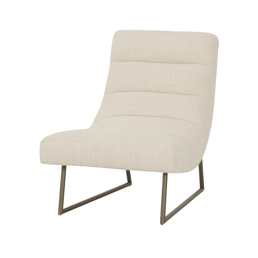 Accent Chair -  Selby Armless Cream w/ Bronze Legs
