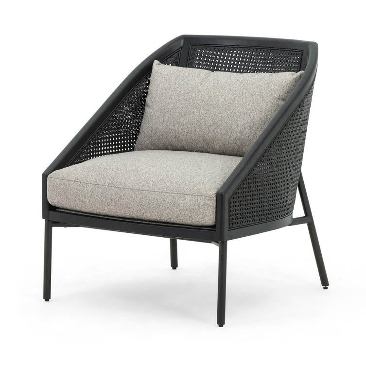 Accent Chair - Wylde Grey w/ Black Rattan Frame