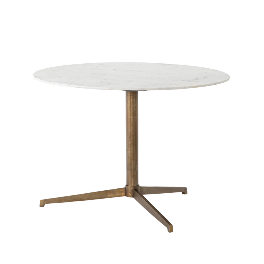 Bistro Helen Round White w/ Brass Base 42"