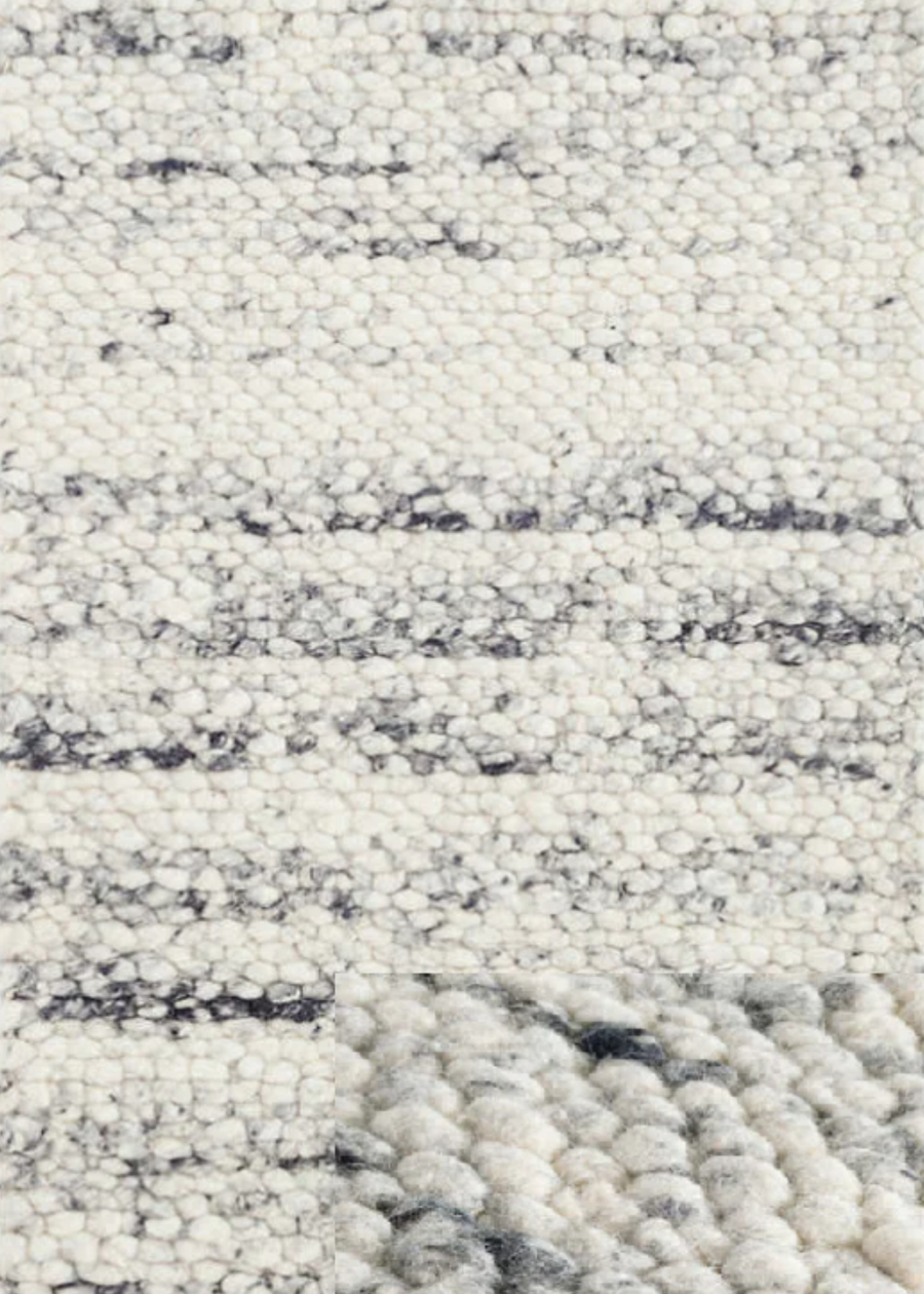 Premium Cobblestone Cream & Grey Wool Rug