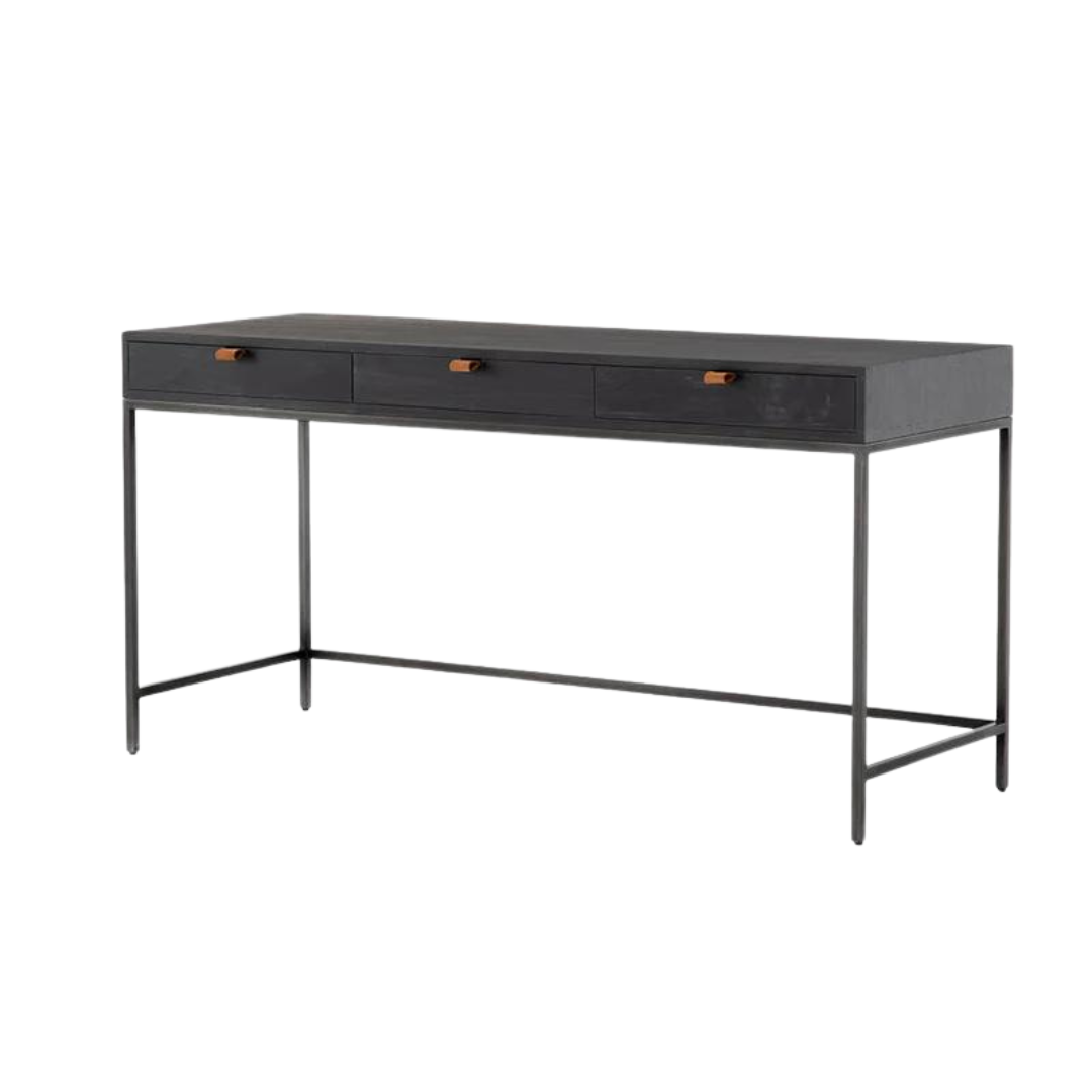 Desk - Trey Three Drawer Black - 60''