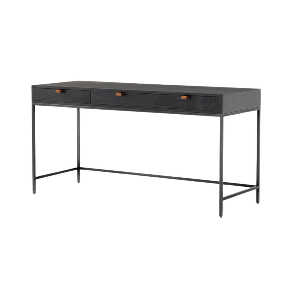 Desk - Trey Three Drawer Black - 60''