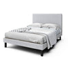 Bed - Queen w/ Headboard Upholstered Light Grey Cool