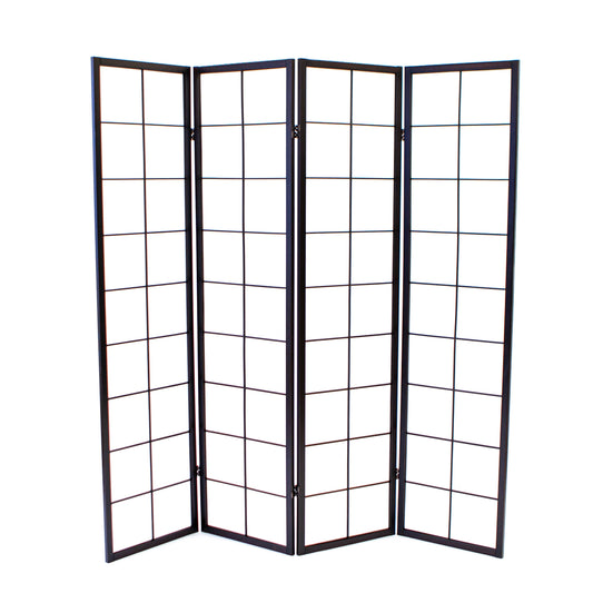 Room Divider - Paper w/ Black Accents 4 Panels