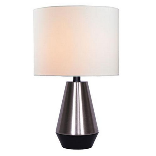Table Lamp - Brushed Steel Black Base