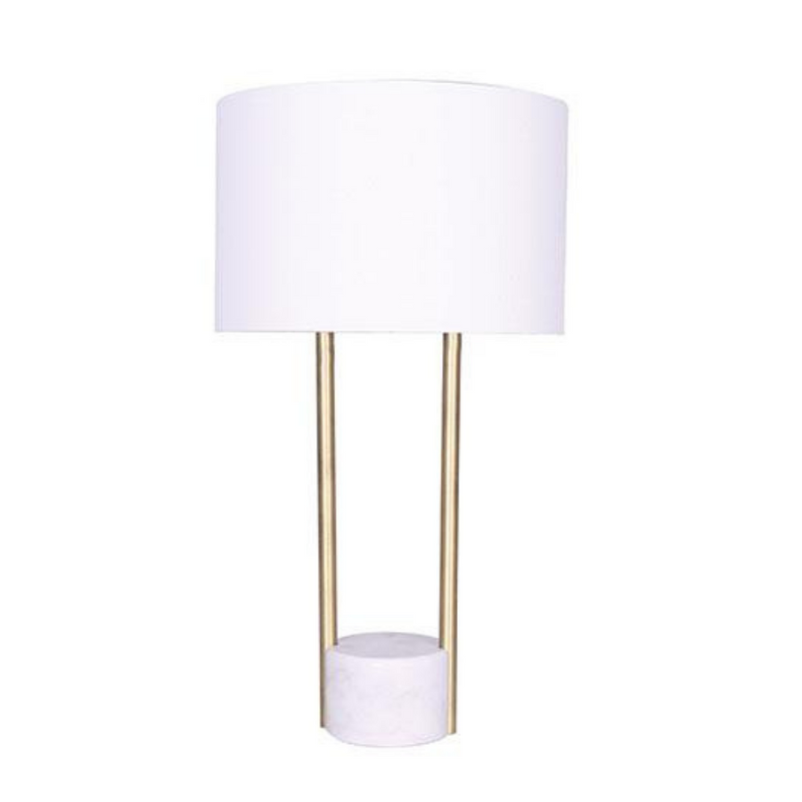 Table Lamp - Gold Cylinder Marble Base