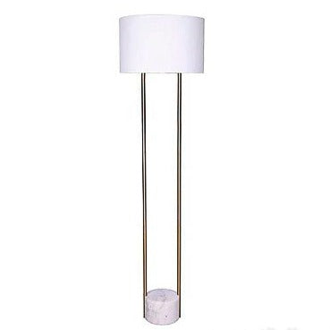 Floor Lamp - Gold Cylinder Marble Base