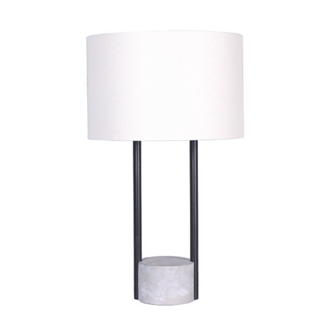 Table Lamp - Black Cylinder Concrete Base