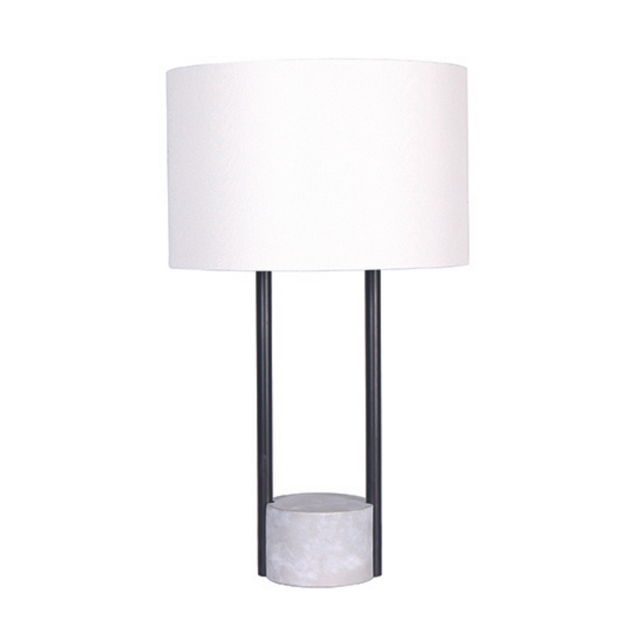 Table Lamp - Black Cylinder Concrete Base