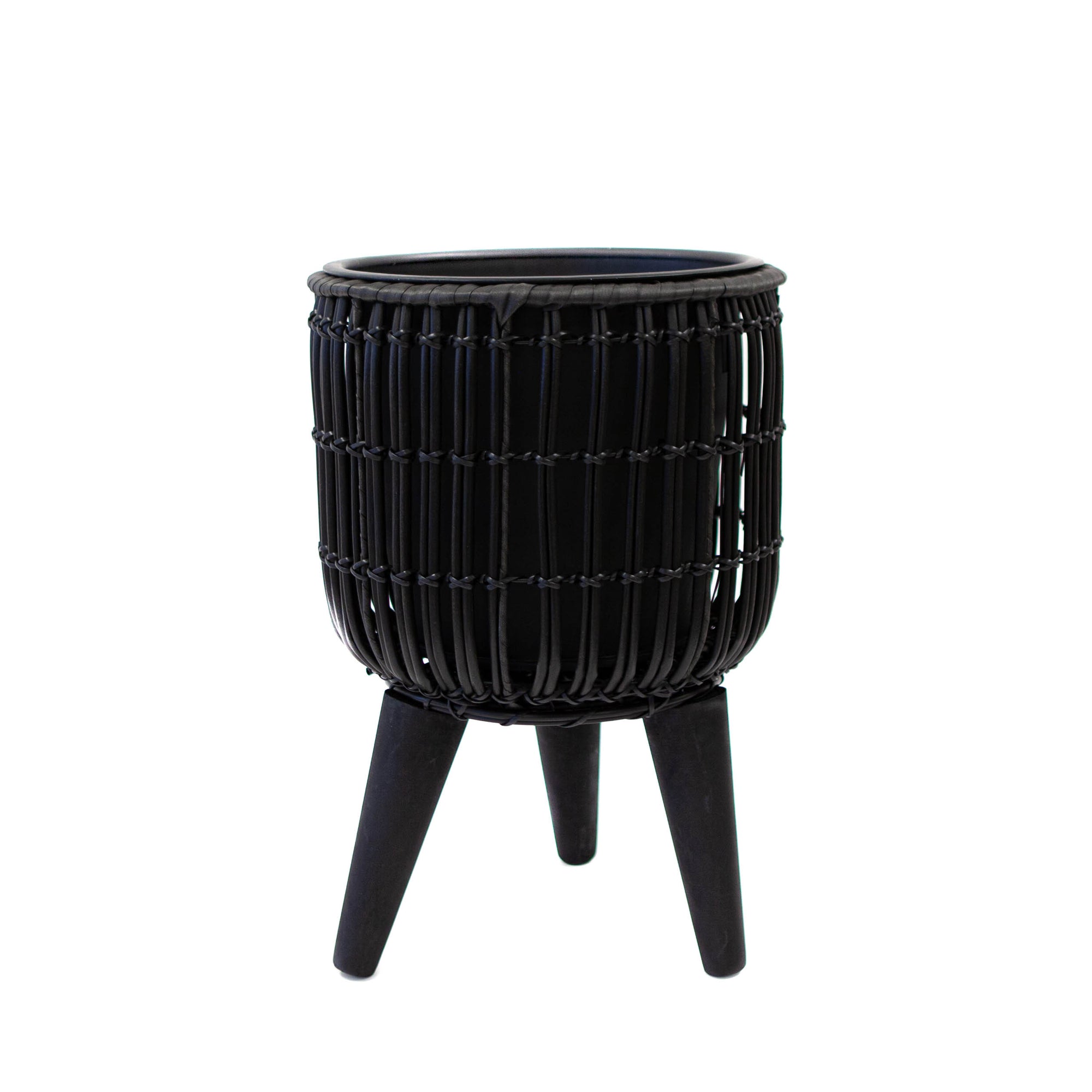 Black Wicker Pot w/ Legs