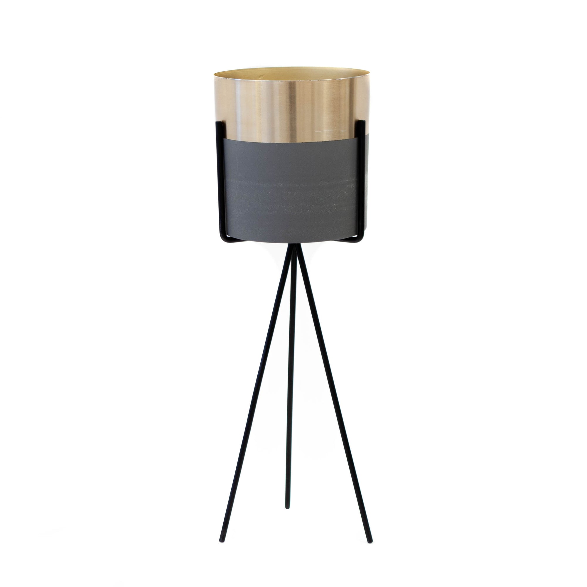 Concrete w/ Brass Top Black Stand