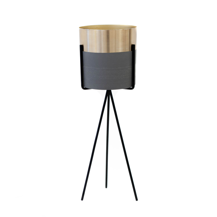 Concrete w/ Brass Top Black Stand