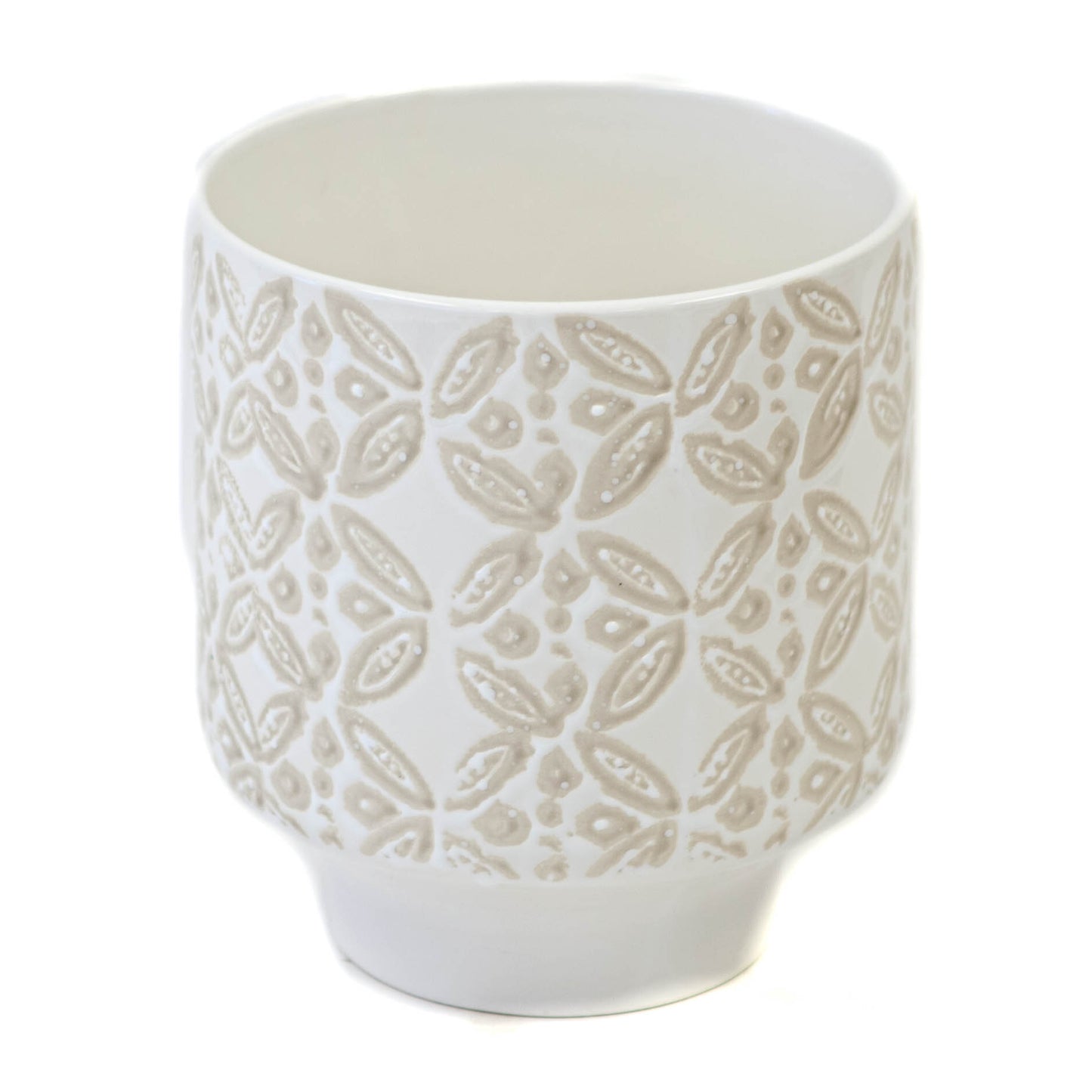 White w/ Cream Flowers