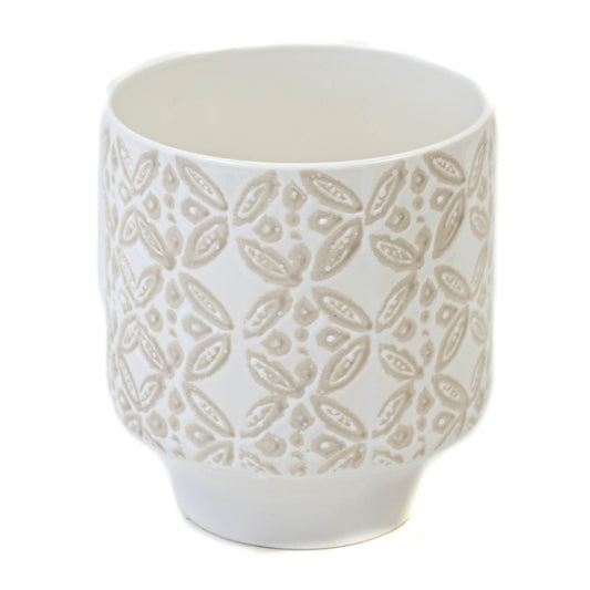 White w/ Cream Flowers