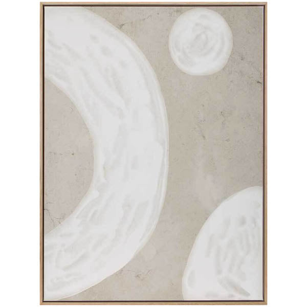 Blanc Spaces II w/ Light Wood Frame - CLEARED - 24 X 36