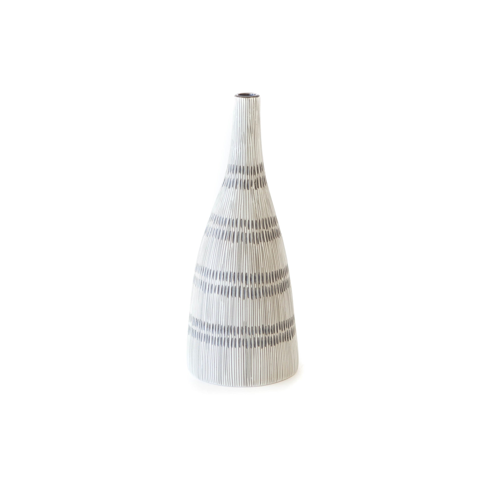 SMALL Cream & Grey Boho Pattern Vase