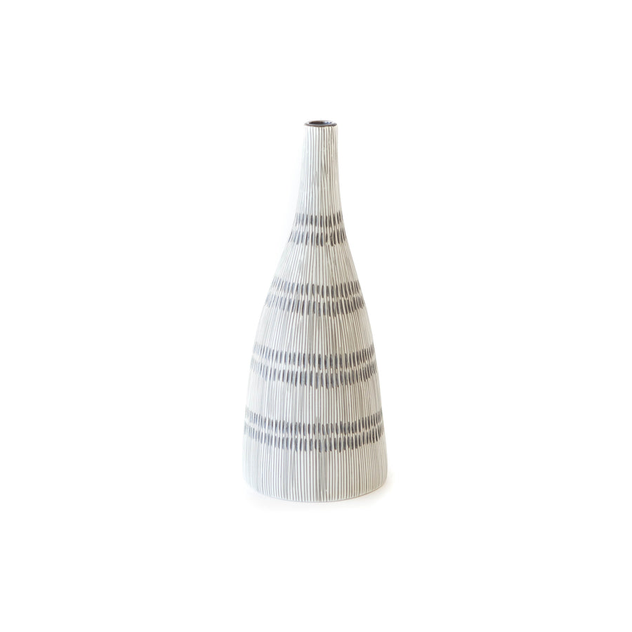 SMALL Cream & Grey Boho Pattern Vase