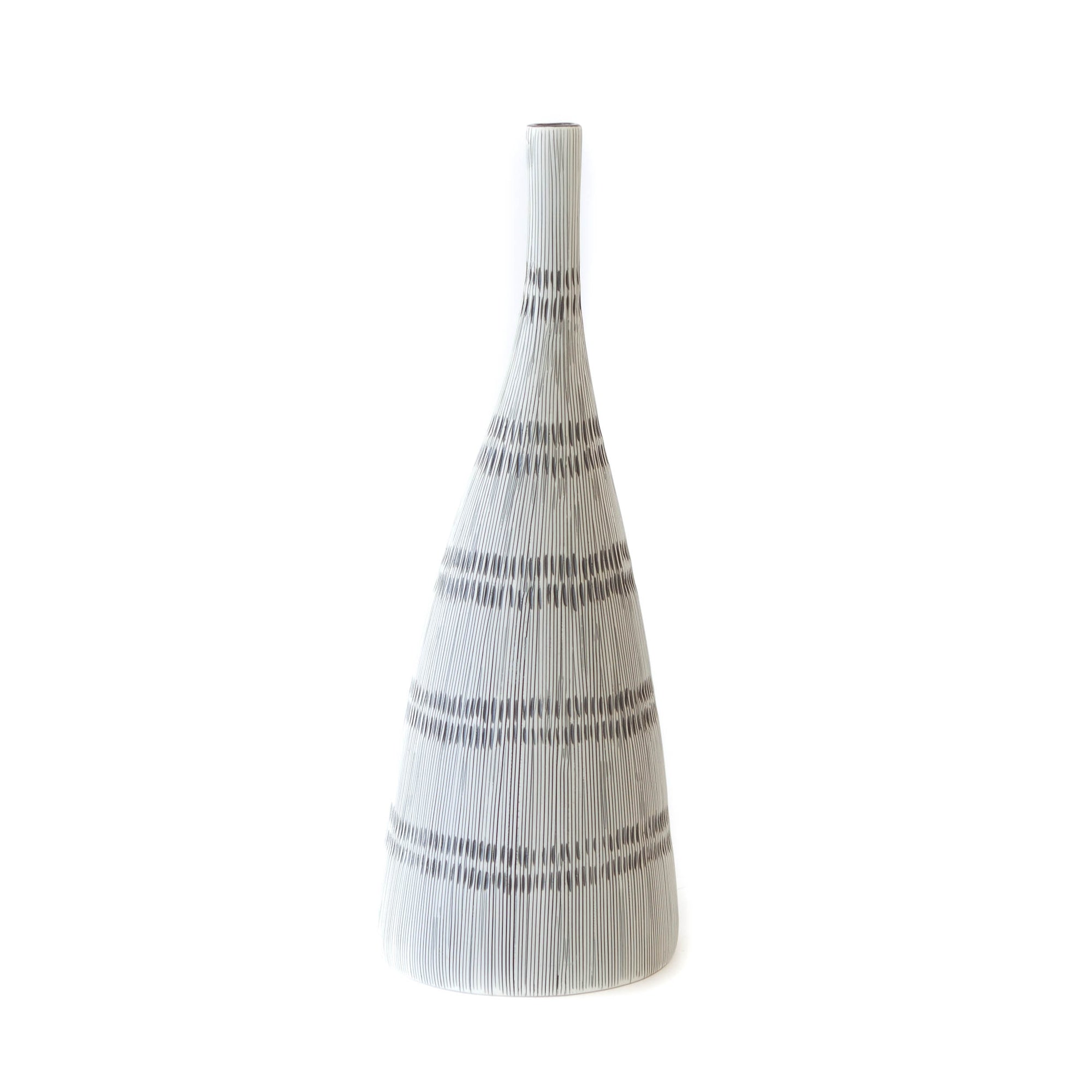 Large Cream & Grey Boho Pattern Vase