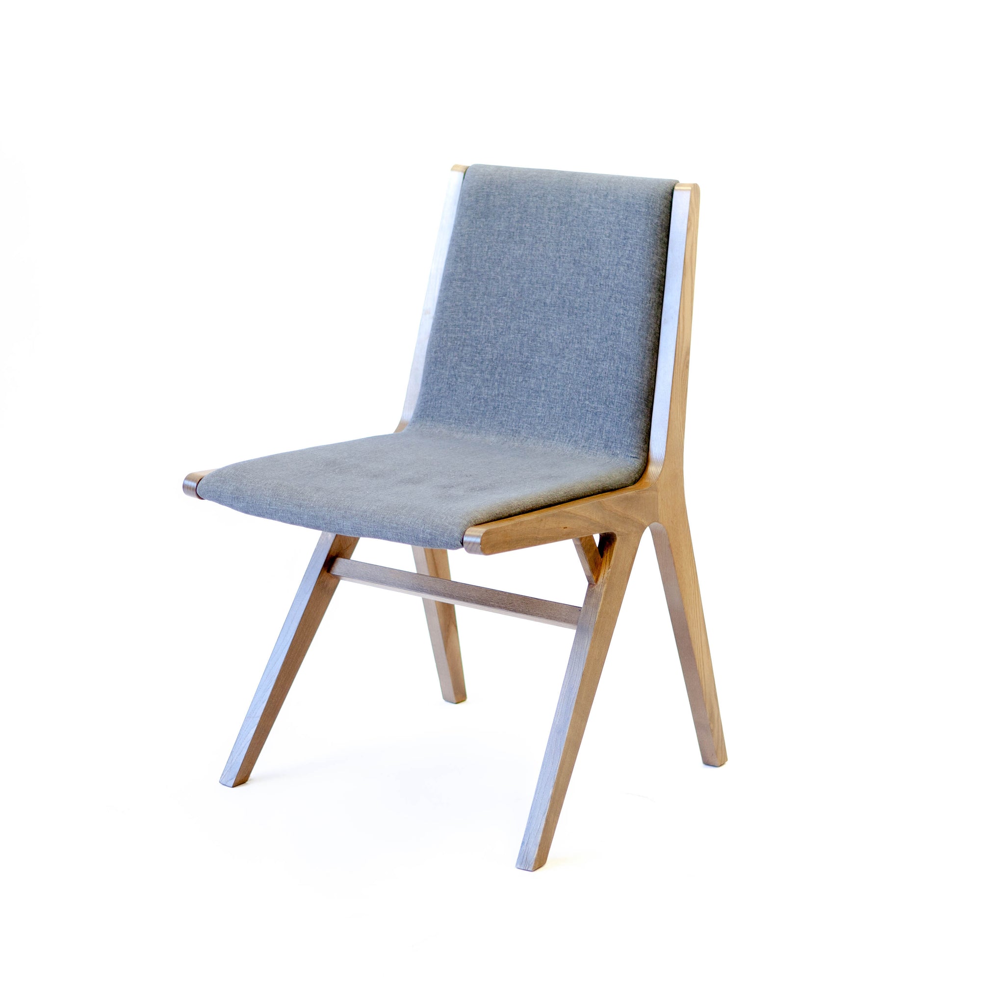 Office Chair - Grey w/ Stained Oak Frame