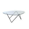 Coffee Table -  Pedrera Glass Top Black Frame Table