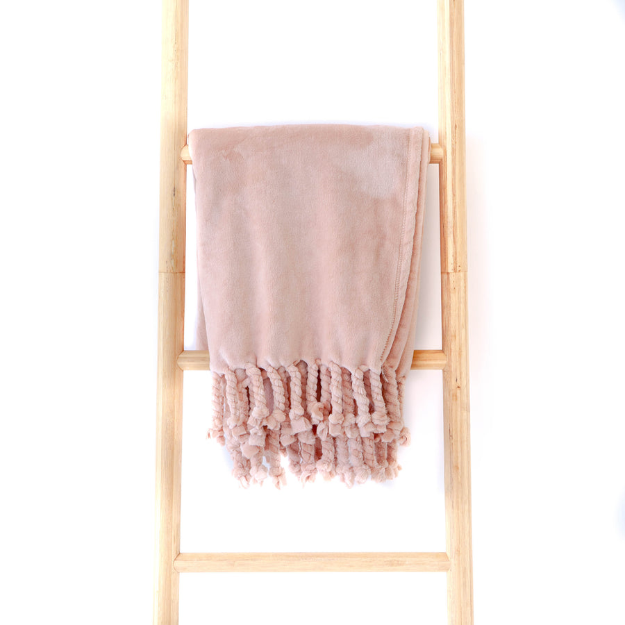 Pink Blush Velvet Throw