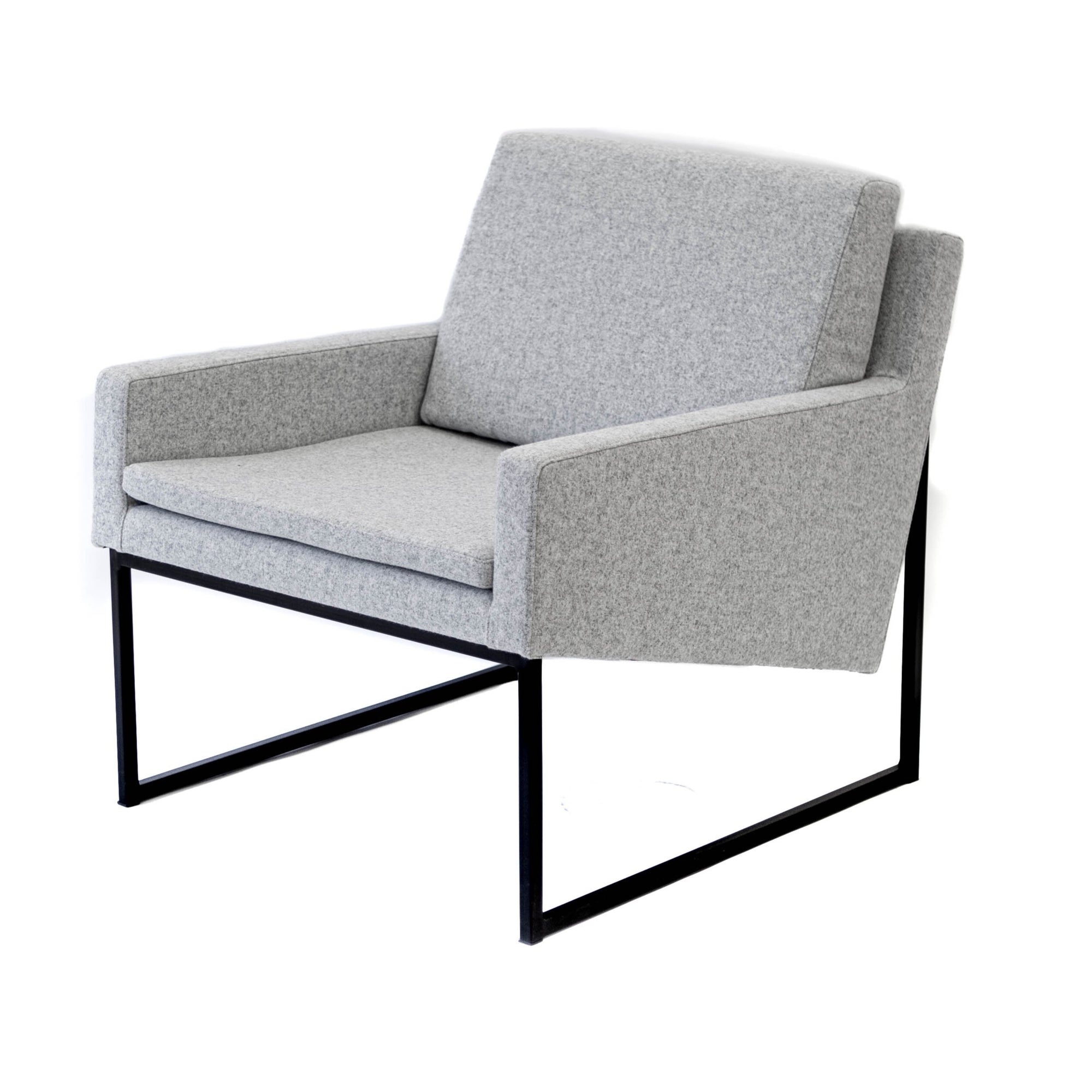 Accent Chair -  Felt Grey Nova Black Metal Chair