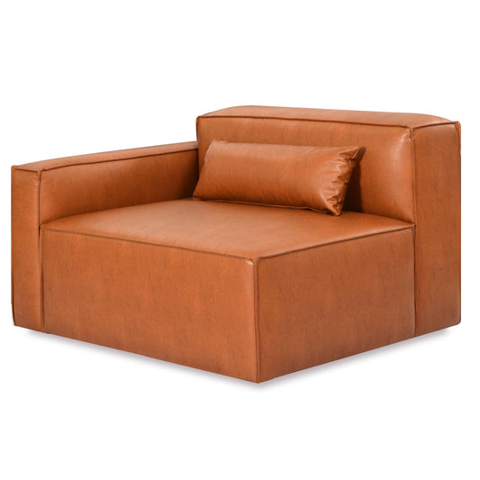 Sectional - Mix Left Arm Leather Cognac 44"*