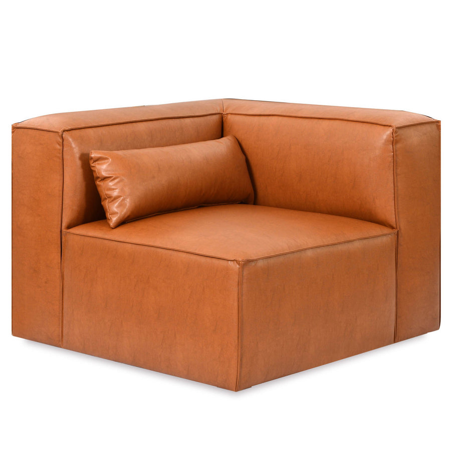 Sectional - Mix Corner Leather Cognac 38"*