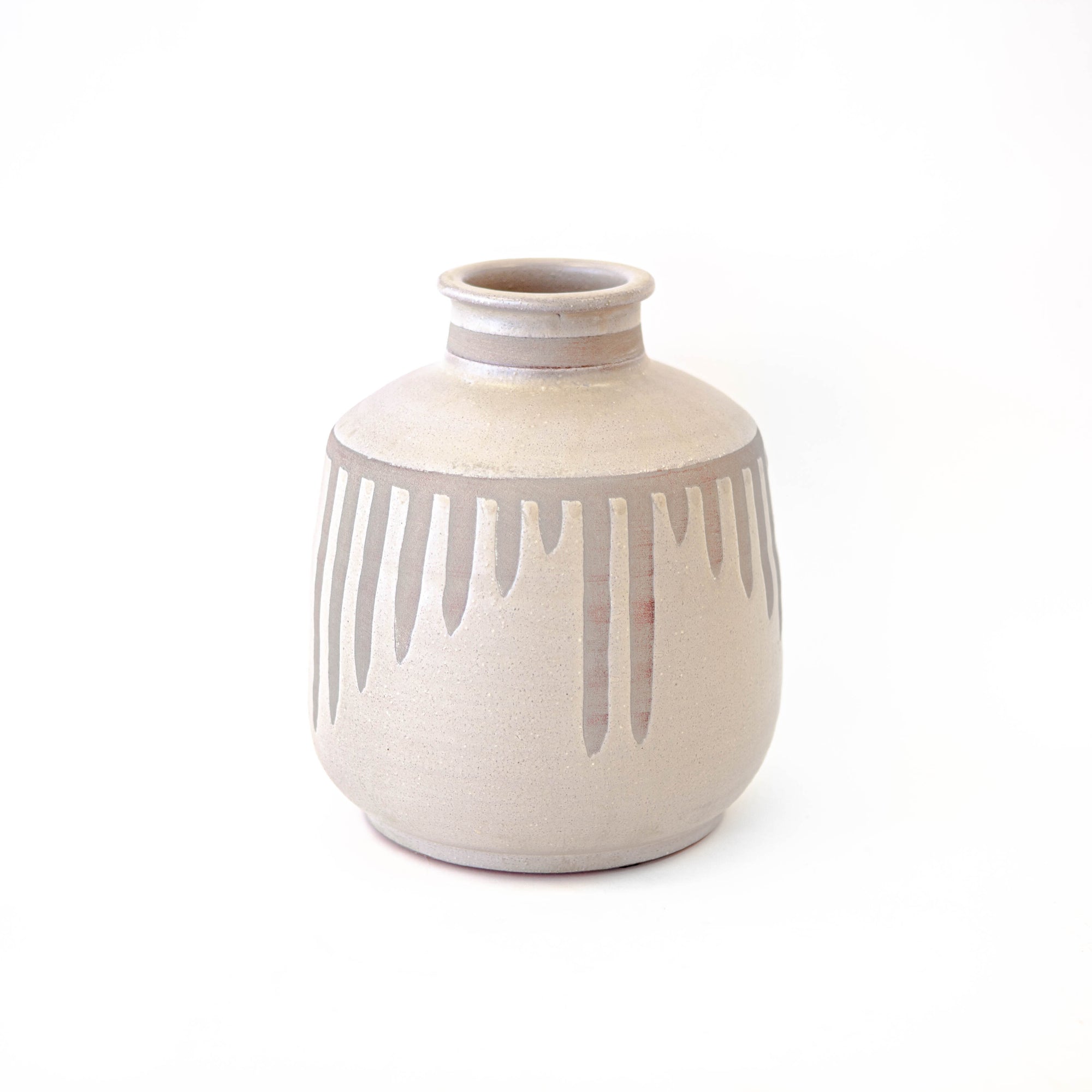 Textured Grey Terra-Cotta Vase