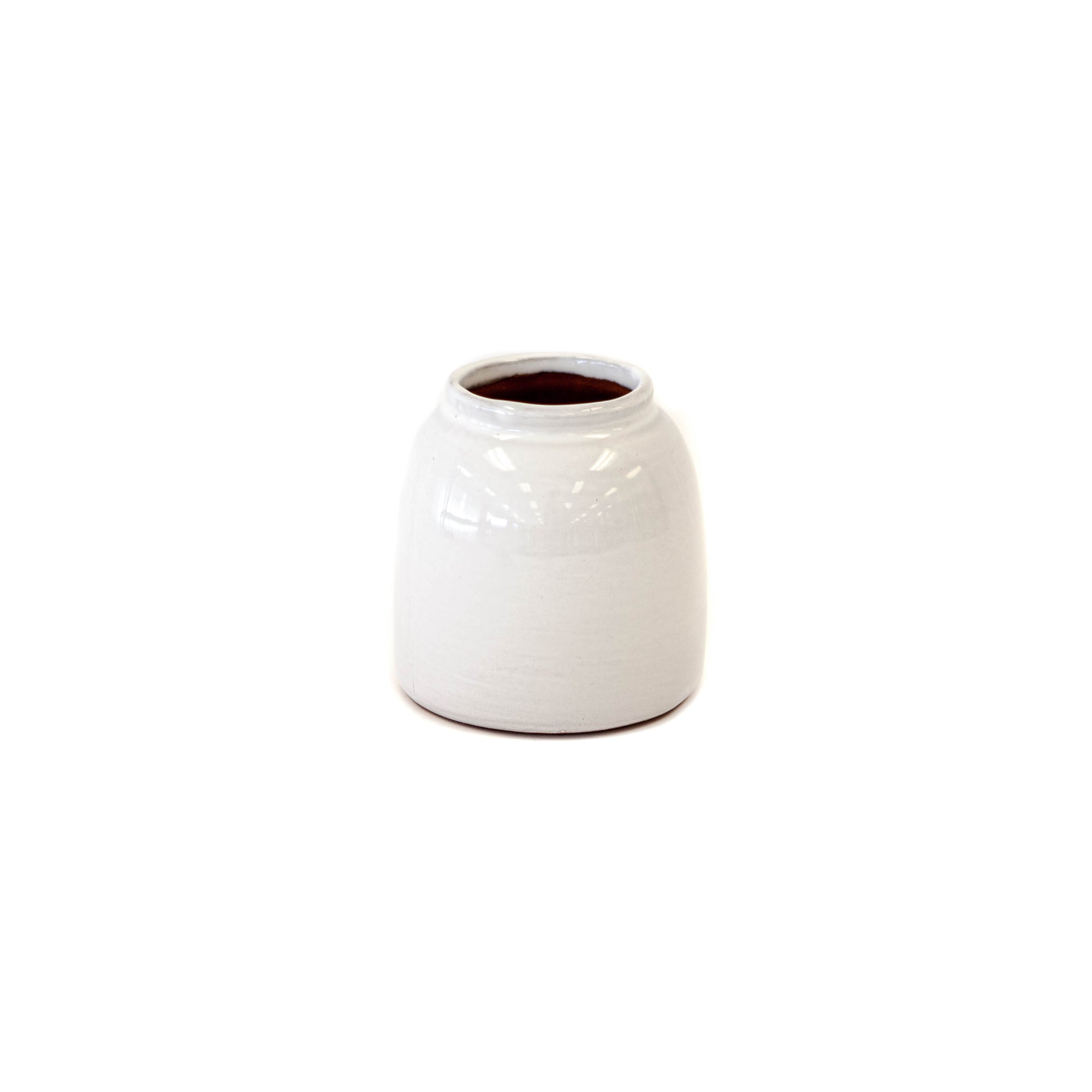 Medium White Reactive Glaze Vase