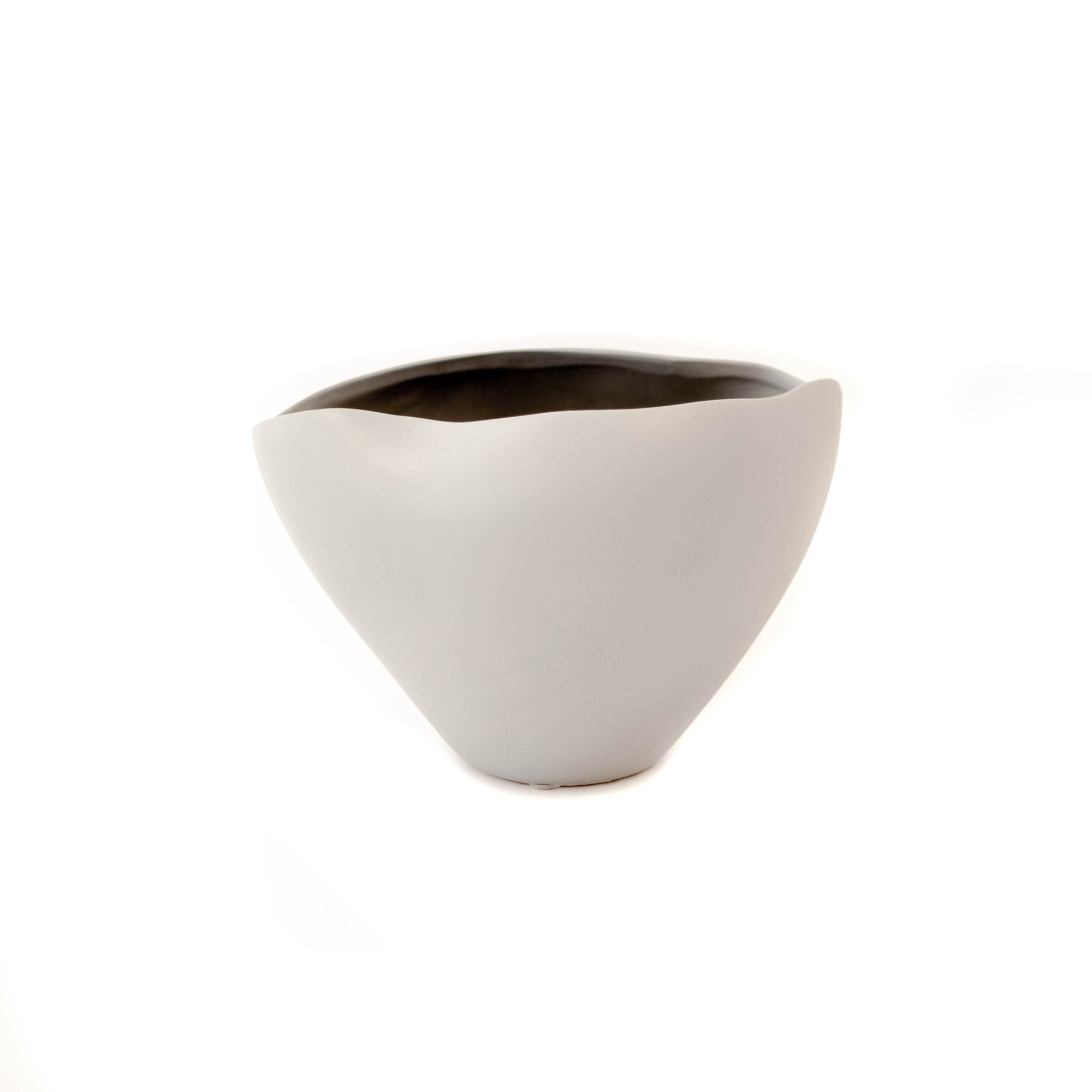 Grey Matte Ceramic Vase w/ Wide Top