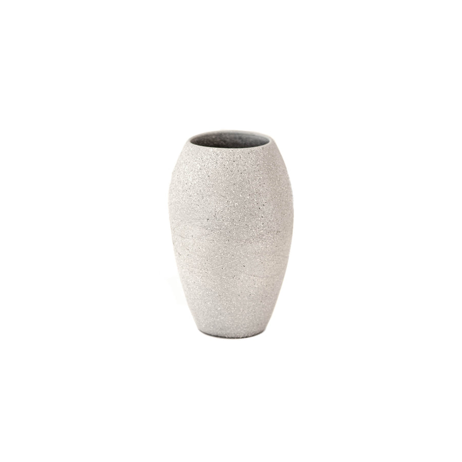 Tall Interlace Textured Grey Vase