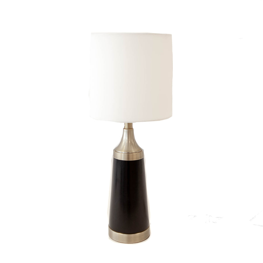 Table Lamp - Tall Black w/ Brass Accents