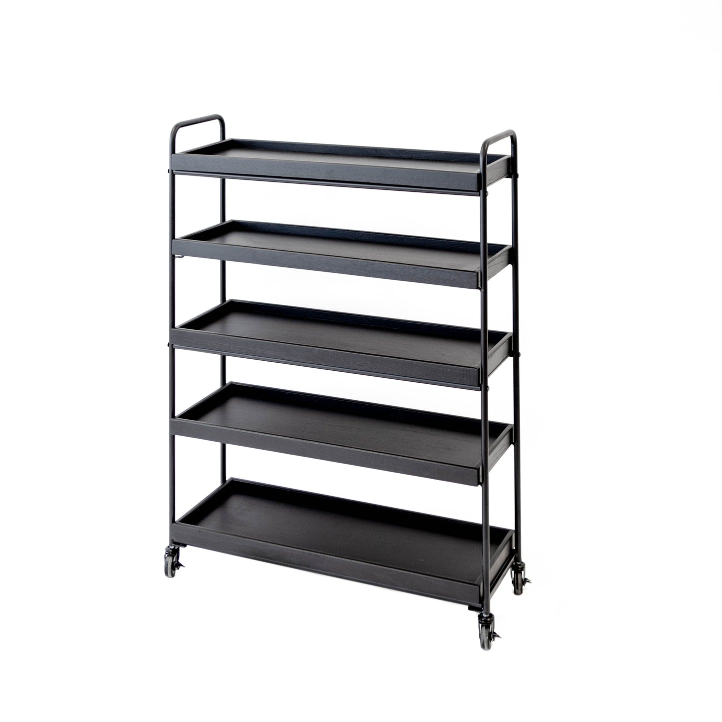 Bookshelf - Metal w/ Wood Shelves Black
