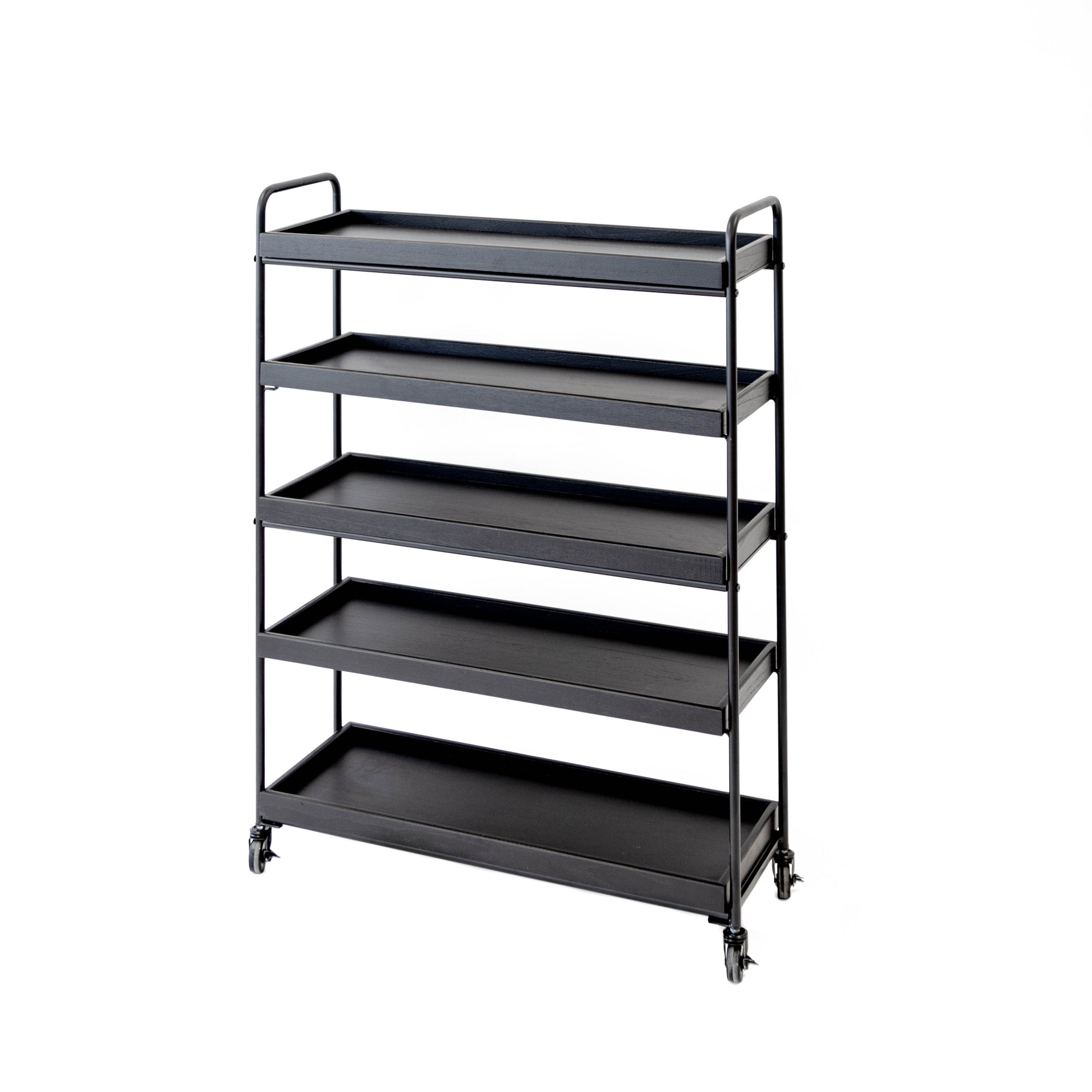 Bookshelf - Metal w/ Wood Shelves Black
