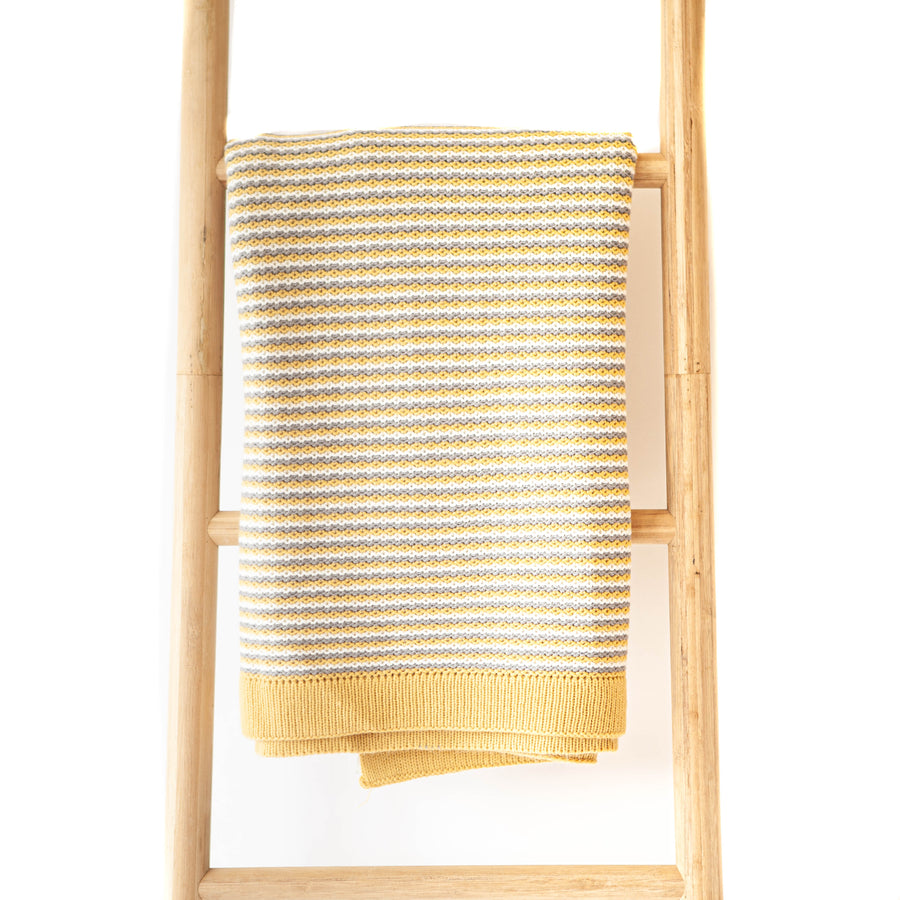 Mustard Grey & White Knit