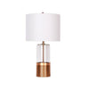 Table Lamp - Glass & Light Espresso w/ Brushed Gold