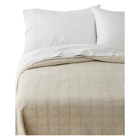 Coverlet King Textured Cotton Taupe
