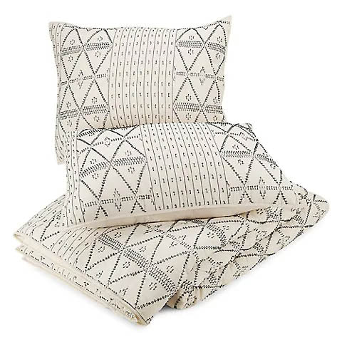 Coverlet Queen Quilt Cream & Black